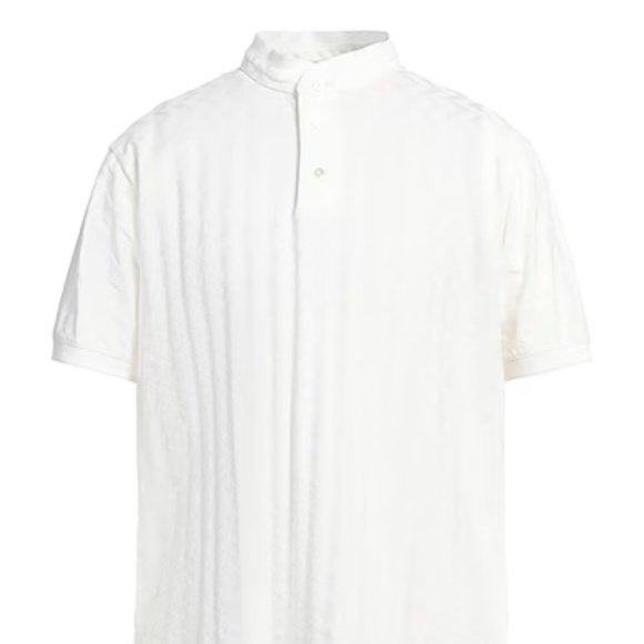 Emporio Armani Other - EMPORIO ARMANI Half Collar Patterned Polo (Size: SMALL) in White MSRP $325